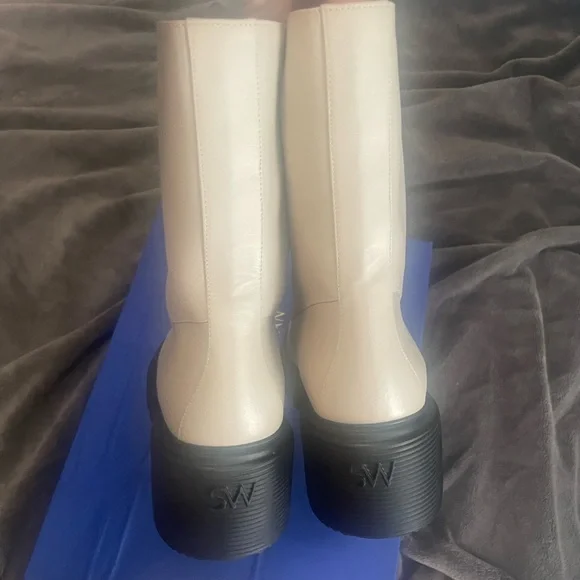 Stuart weitzman soho zip booties oat cream lug sole shoes 12 b new NIB ladies - Picture 8 of 17